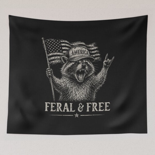 Item preview, Raccoon Feral But Free 4th of July Patriotic designed and sold by JonathanBoff.
