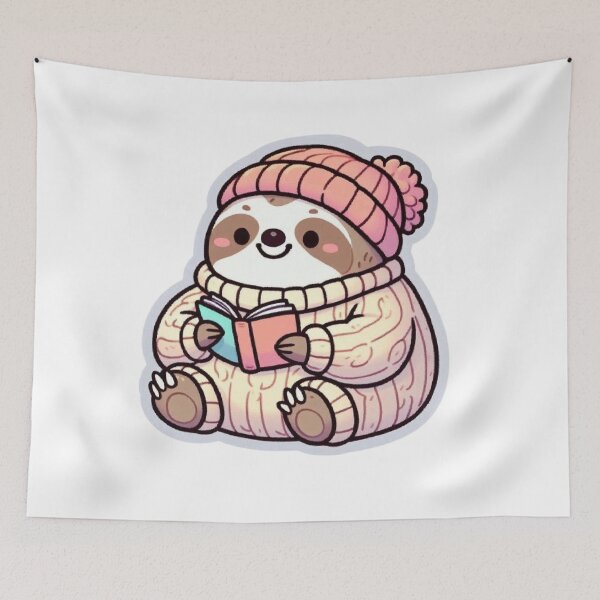 Item preview, Cozy Reading Sloth Sticker | Cute Book Lover Kawaii Animal designed and sold by vigzhifushions.