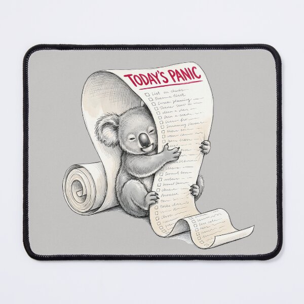 Item preview, Today's Panic - Funny Koala To-Do List Sketch Art designed and sold by SoulPT.