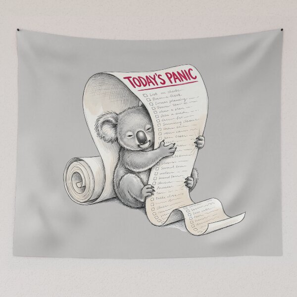 Item preview, Today's Panic - Funny Koala To-Do List Sketch Art designed and sold by SoulPT.