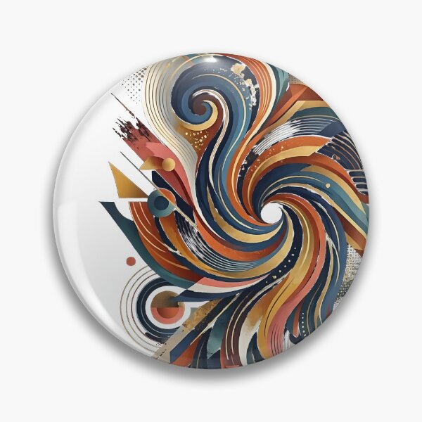 Item preview, Golden Vortex Wave and Coral Geometric Abstract Art designed and sold by dytf79.