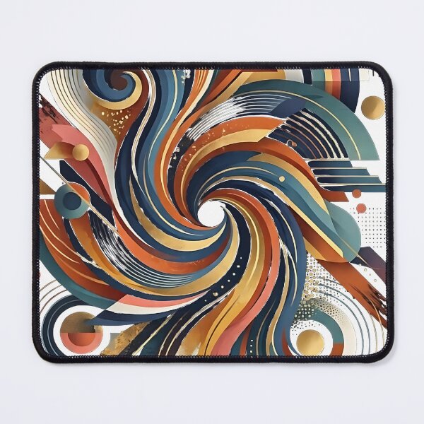 Item preview, Golden Vortex Wave and Coral Geometric Abstract Art designed and sold by dytf79.