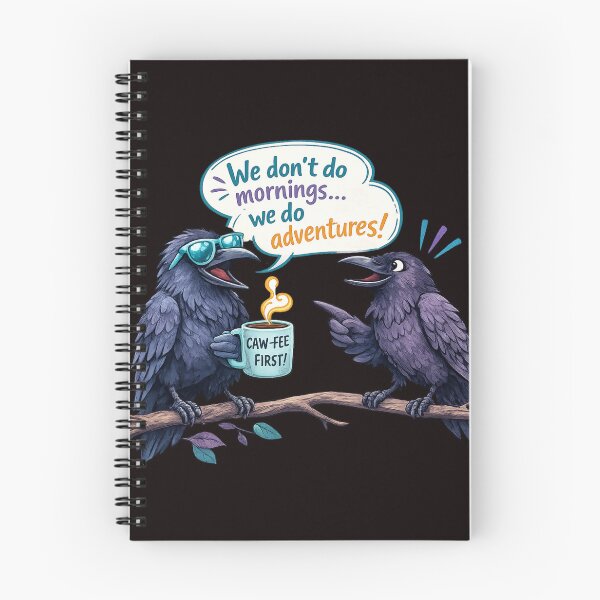Item preview, We Don't Do Mornings, We Do Adventures! – Funny Raven Duo Design designed and sold by Tadeusz1.