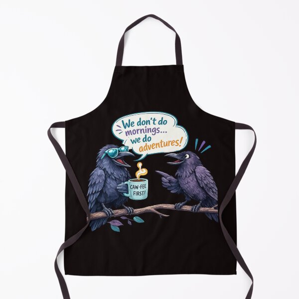 Item preview, We Don't Do Mornings, We Do Adventures! – Funny Raven Duo Design designed and sold by Tadeusz1.