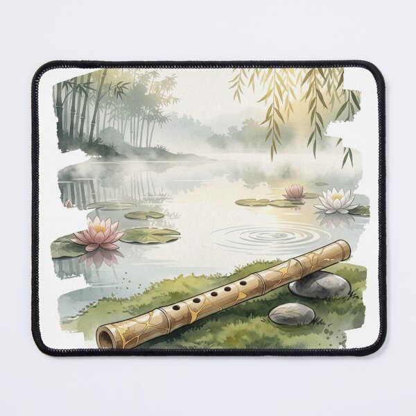 Item preview, Bamboo Flute Serenity | Lotus Pond designed and sold by NatureHarmony16.