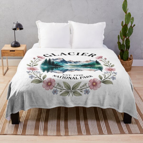 Item preview, Floral Glacier National Park Hiking Camping Outdoor designed and sold by SapfireStuArt.