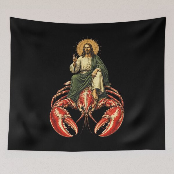 Item preview, Jesus Riding A Shrimp - Funny Christian Prawn Lover designed and sold by OlakunleOloroz.