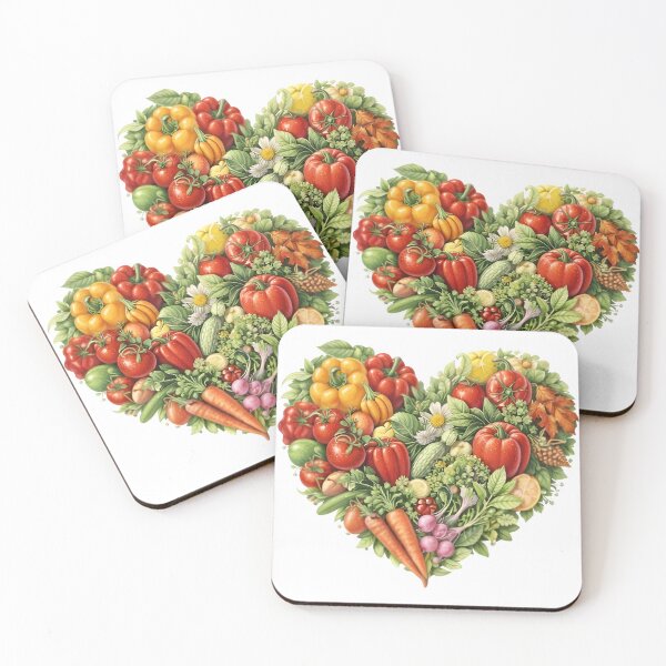 Item preview, ⁠Aesthetic Organic Vegetable Harvest Heart Shaped Garden Illustration⁠ designed and sold by Teenidesign .