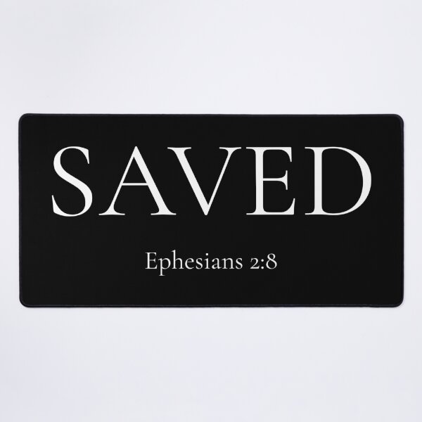 Item preview, Saved | Ephesians 2:8 | Minimalist Christian Bible Verse Typography by All43 designed and sold by All43.