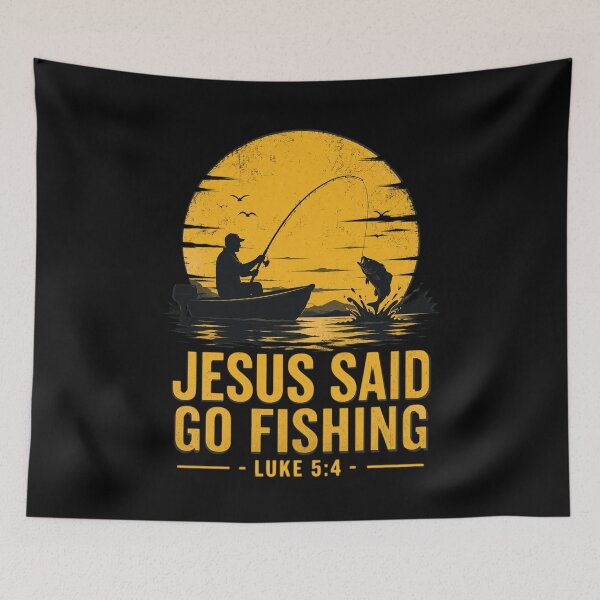 Item preview, Jesus Said Go Fishing Luke 5 4 Christian Fishermen Faith designed and sold by OlakunleOloroz.