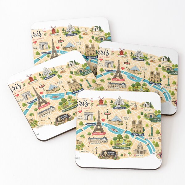 Item preview, paris turist illustrated map designed and sold by Erlin Rudho.