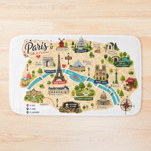 Item preview, paris turist illustrated map designed and sold by Erlin Rudho.