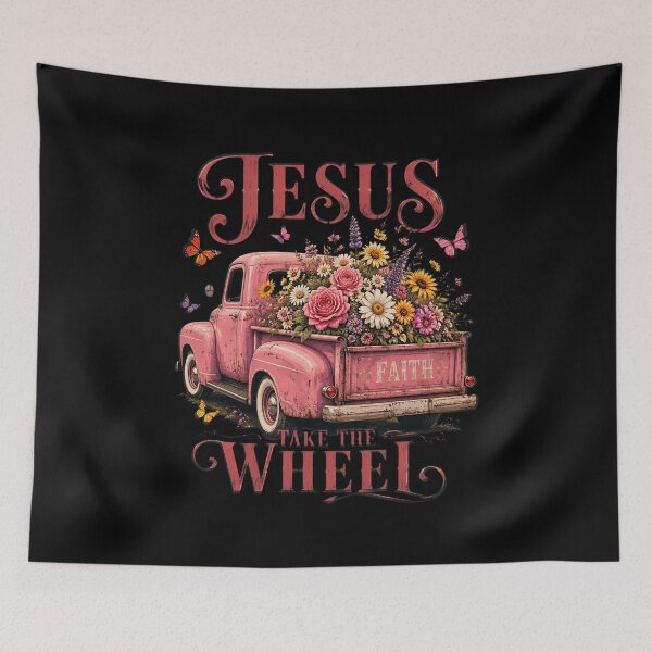 Item preview, Jesus Take The a Wheel Truck God Believer Pink Flower Christ designed and sold by OlakunleOloroz.