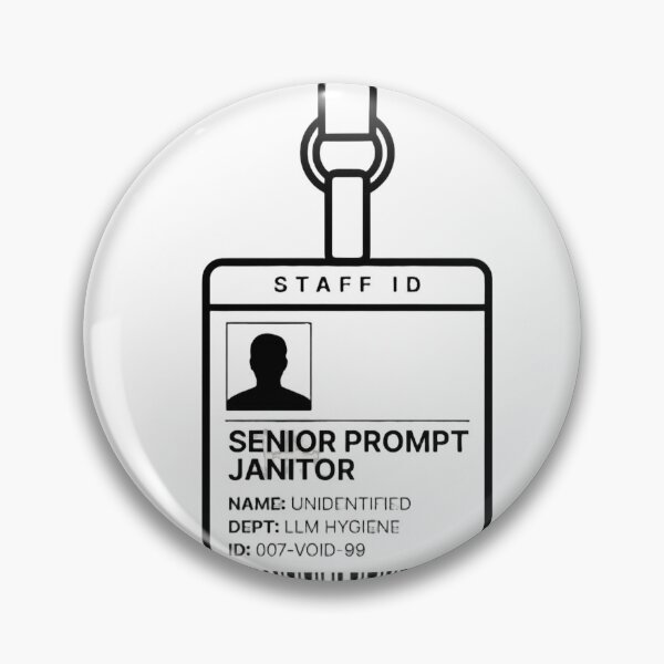 Item preview, Senior Prompt Janitor Staff ID LLM Hygiene designed and sold by Bianca Oltean.