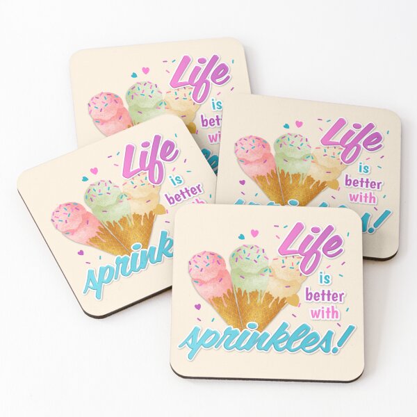 Item preview, Life Is Better With Sprinkles Cute Ice Cream Cone Illustration | Sweet Dessert Lover Gift designed and sold by CJ Creations.
