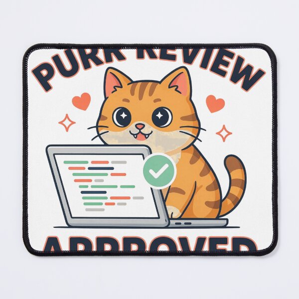 Item preview, Purr Review Approved Cute Coding Cat designed and sold by Bianca Oltean.