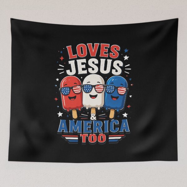 Item preview, Love Jesus America Boy 4th July Popsicle Christian Patriotic designed and sold by OlakunleOloroz.