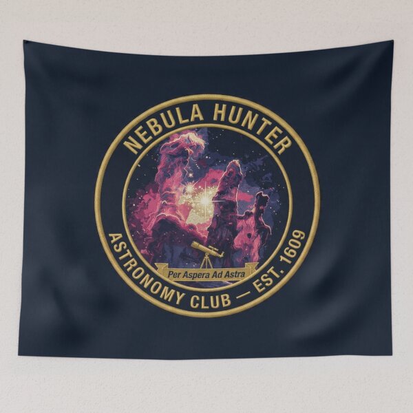 Item preview, Nebula Hunter Astronomy Club Vintage Badge Est 1609 designed and sold by CalmCapy Co.