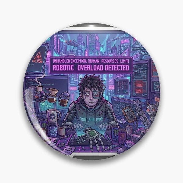 Item preview, Robotic Overload Detected | Funny Programmer Sticker designed and sold by BrahmiArts.