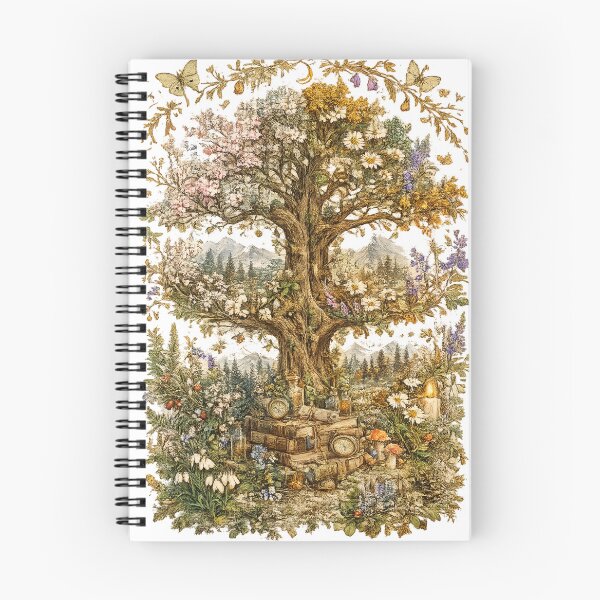 Item preview, The Four Seasons Tree – Vintage Botanical Cottagecore Nature Illustration designed and sold by Cavalier-org.
