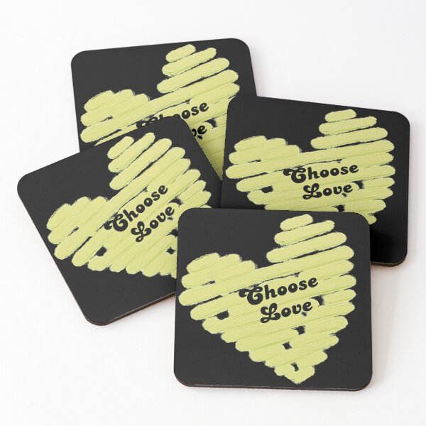 Item preview, Choose Love – Hand Painted Lime Green Heart Typography | Positive Inspirational Design designed and sold by VariusDesigns.