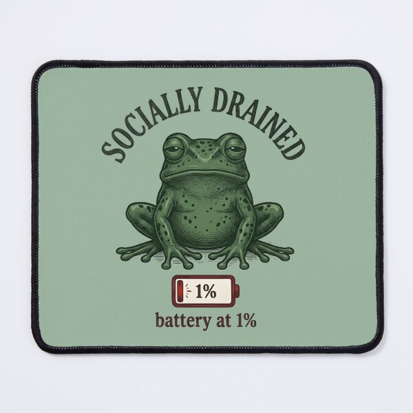 Item preview, Socially Drained Frog Shirt – Funny Introvert Frog Design with Low Battery, Humor Tee designed and sold by ZyxDes.