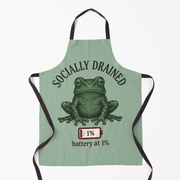 Item preview, Socially Drained Frog Shirt – Funny Introvert Frog Design with Low Battery, Humor Tee designed and sold by ZyxDes.