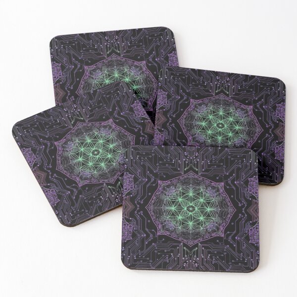 Item preview, Mystical Purple Green Psychedelic Mandala Design designed and sold by IntelliMindDesigns.