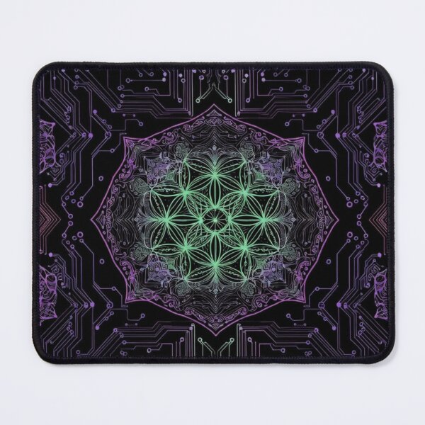 Item preview, Mystical Purple Green Psychedelic Mandala Design designed and sold by IntelliMindDesigns.