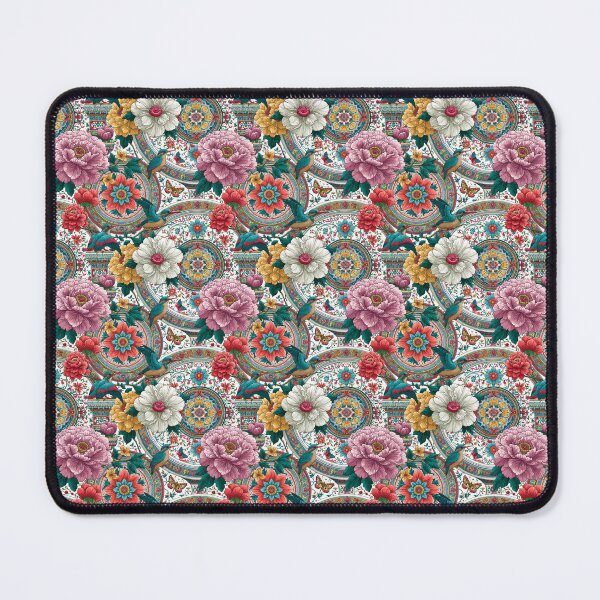 Item preview, Dense Maximalist Peony Bird And Plate Chinoiserie Pattern designed and sold by igraphixart.