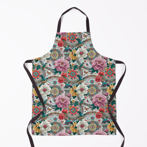 Item preview, Dense Maximalist Peony Bird And Plate Chinoiserie Pattern designed and sold by igraphixart.
