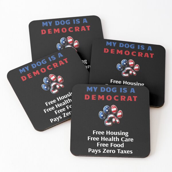 Item preview, My Dog is a Democrat, Political humor Dog Paw Patriotic T-Shirt designed and sold by DreamersDNArt.