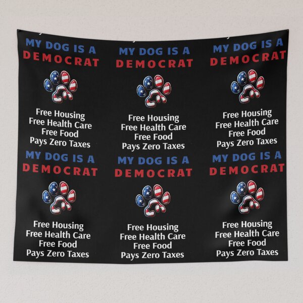 Item preview, My Dog is a Democrat, Political humor Dog Paw Patriotic T-Shirt designed and sold by DreamersDNArt.