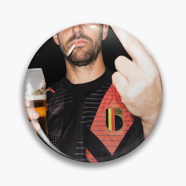 Item preview, Belgium Football-Thibaut Courtois Middle Finger And Drinking designed and sold by AlejandroRay.