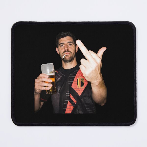 Item preview, Belgium Football-Thibaut Courtois Middle Finger And Drinking designed and sold by AlejandroRay.
