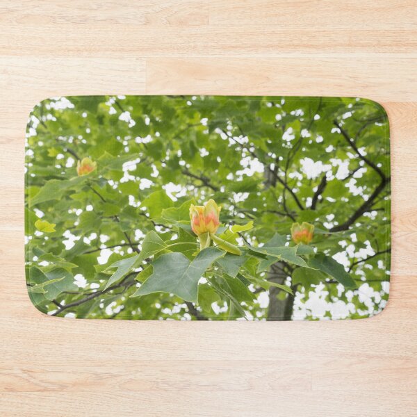 Item preview, Distinct Yellow Orange Tulip Tree Flowers in Lush Green Canopy designed and sold by Georgia Mizuleva.