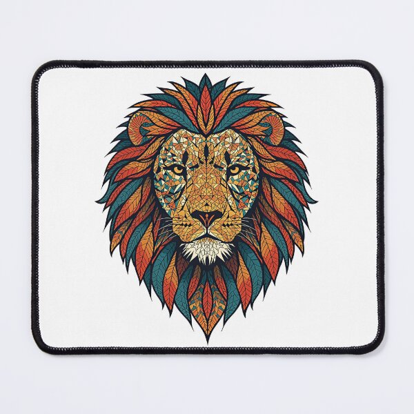 Item preview, Mosaic Geometric Lion – Vibrant Stained Glass Wildlife Art designed and sold by Artisan Finds Online.