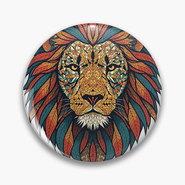 Item preview, Mosaic Geometric Lion – Vibrant Stained Glass Wildlife Art designed and sold by Artisan Finds Online.