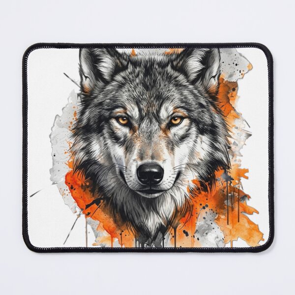 Item preview, Artistic Wolf Portrait Watercolor Splash Design designed and sold by ThunderRed.