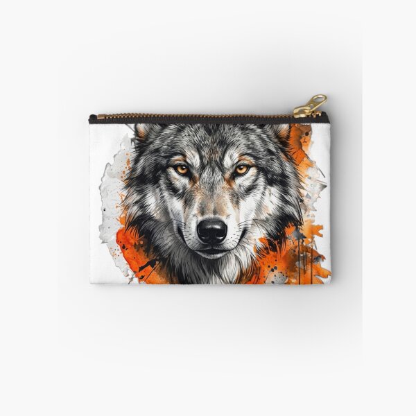 Item preview, Artistic Wolf Portrait Watercolor Splash Design designed and sold by ThunderRed.