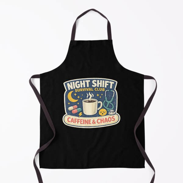 Item preview, Night Shift Survival Club Caffeine And Chaos Nurse designed and sold by Concrete Coffee Studio.