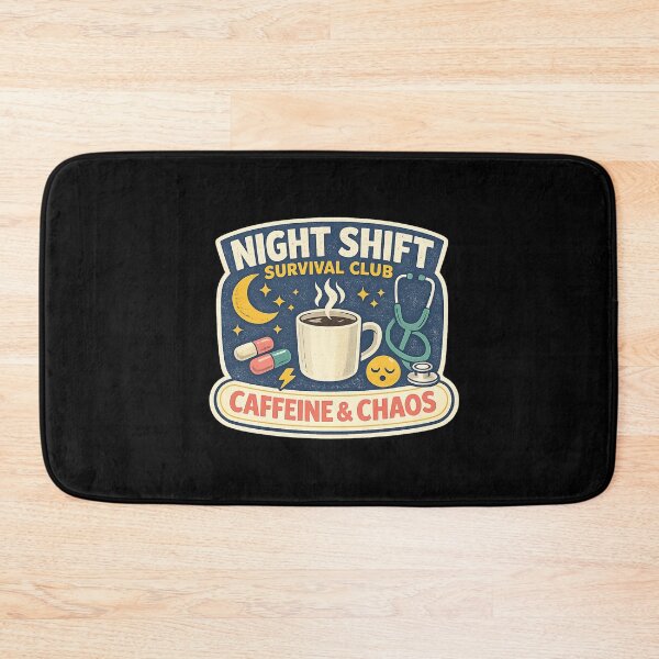Item preview, Night Shift Survival Club Caffeine And Chaos Nurse designed and sold by Concrete Coffee Studio.