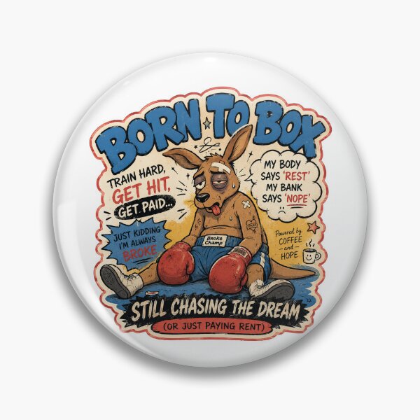 Item preview, Born To Box Kangaroo Broke Champ Powered By Coffee And Hope Funny Boxing Aussie Worker designed and sold by Yellowriversss.
