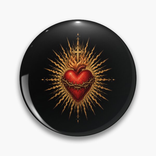 Item preview, Sacred Heart of Jesus Catholic Vintage Heart designed and sold by OlakunleOloroz.
