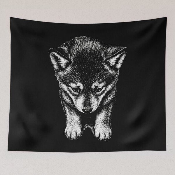 Item preview, Sad dog cub Vintage Engraving Style Graphic T-Shirt designed and sold by Sivallus.