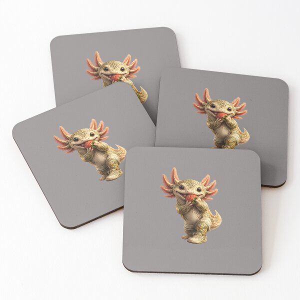 Item preview, Axolotl Eats Strawberry – Cute Axolotl Art designed and sold by MonsoonInkX.