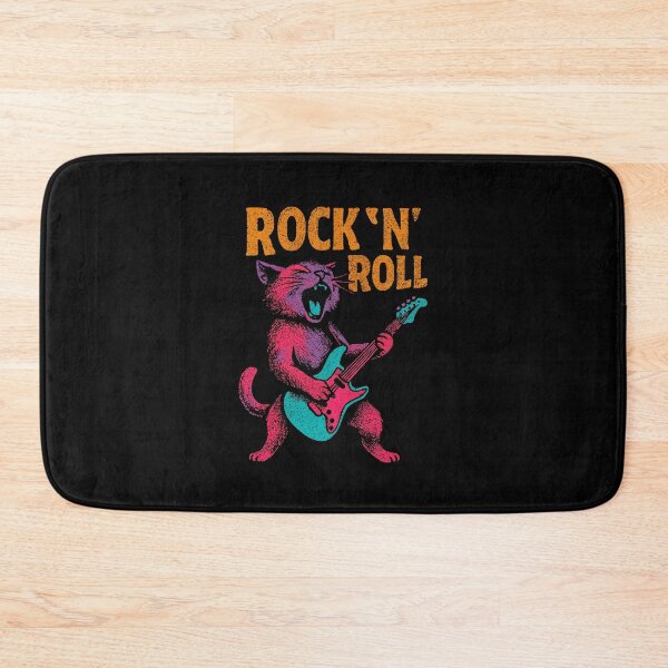 Item preview, Rock N Roll Musician Rock Cat Retro designed and sold by Emeearts.