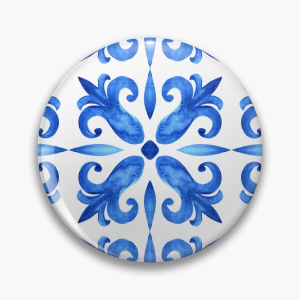 Item preview, Blue Watercolor Floral Pattern designed and sold by reanacreations.