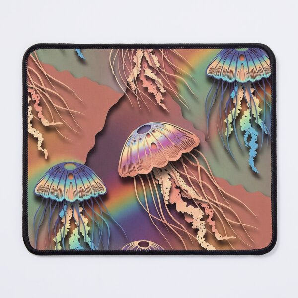 Item preview, Surreal Glowing Jellyfish Fantasy Landscape Art designed and sold by IntelliMindDesigns.