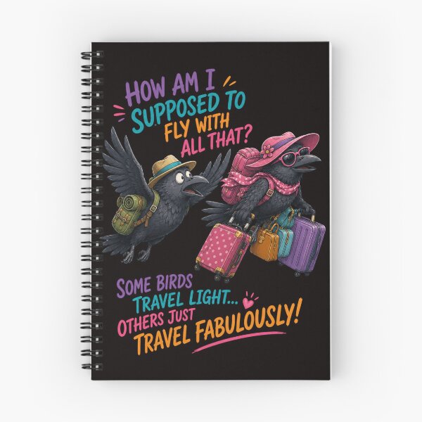 Item preview, How Am I Supposed to Fly with All That? – Funny Vacation Crow Couple Design designed and sold by Tadeusz1.